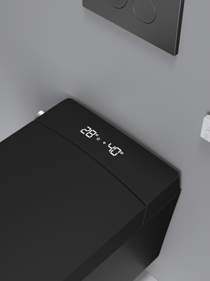 Подвесной унитаз-биде HW T3, Black в комплекте с рамой и клавишей черной