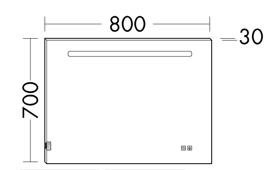 Зеркало Burgbad  SIIX 800  800*700 с подсветкой, подогревом, 2 USB