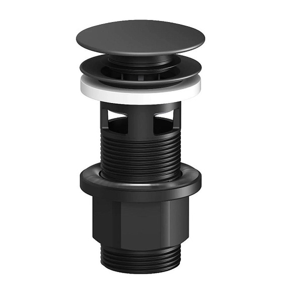 Донный клапан AM PM керамический, с переливом, нажимной чёрный F0700P22