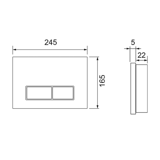 S240501 Металлическая панель смыва для унитаза TECEspring S, нержавеющая сталь, сатин, против отпечатков