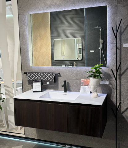 Комплект мебели Salini Domino, 120 см, шпон Дуб мореный Onda Plus, внутренний разделитель + подсветка