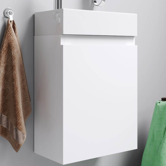 Тумба Леон 40 см, подвесная Ln-MP.01.04/W с раковиной Unam 220 T1.04.04D