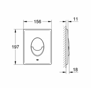 Панель смыва для унитаза GROHE Skate Air вертикальная, хром 38505000