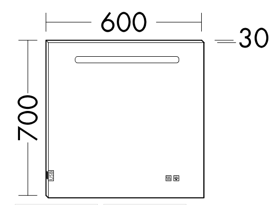 Зеркало Burgbad  SIIX 600  600*700 с подсветкой, подогревом, 2 USB