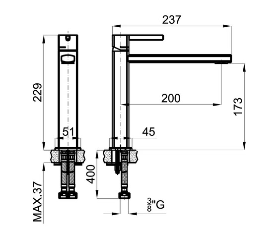 100140459 Noken NK Concept Смеситель для раковины высокий, хром