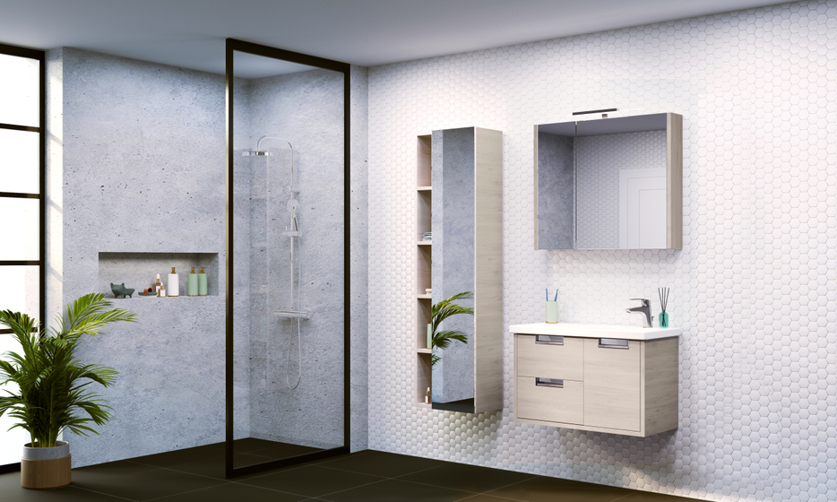 Зеркальный шкаф Roca Etna 80 см, дуб верона 7857304445