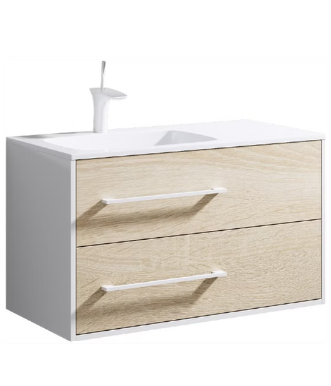 Тумба Майами 900 подвесная с раковиной (чаша слева) Mai.01.09/L