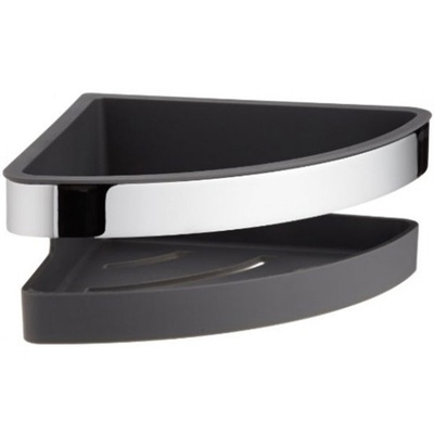 12757 010001 Keuco Moll Угловая корзинка для душа из 2-х частей, хром/антрацит 179*179мм