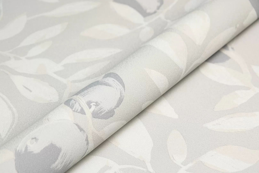 KM8501 Обои виниловые на флизелиновой основе Шафран мотив, серый, апельсины Kerama Marazzi