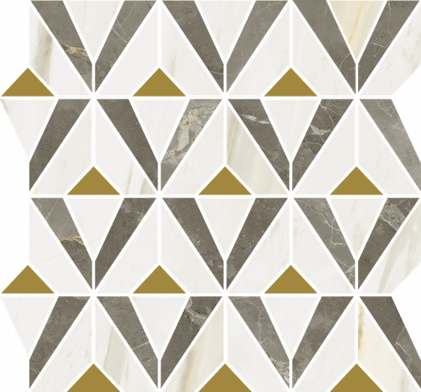 Stellaris Grey Mosaico Orpheus Lux 33.8х31.5 мозайка Italon