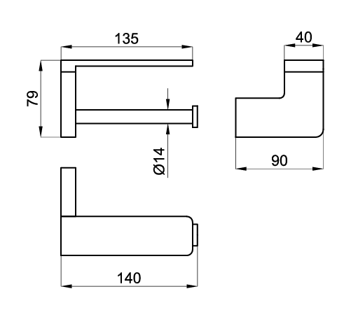 100289272  Noken Urban C держатель т/бумаги с крышкой, brushed titanium