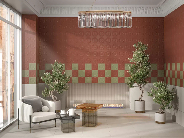 OBE005 Декор Аква Альта 2 зеленый матовый структура 20х20х0,95 Kerama Marazzi 20x20