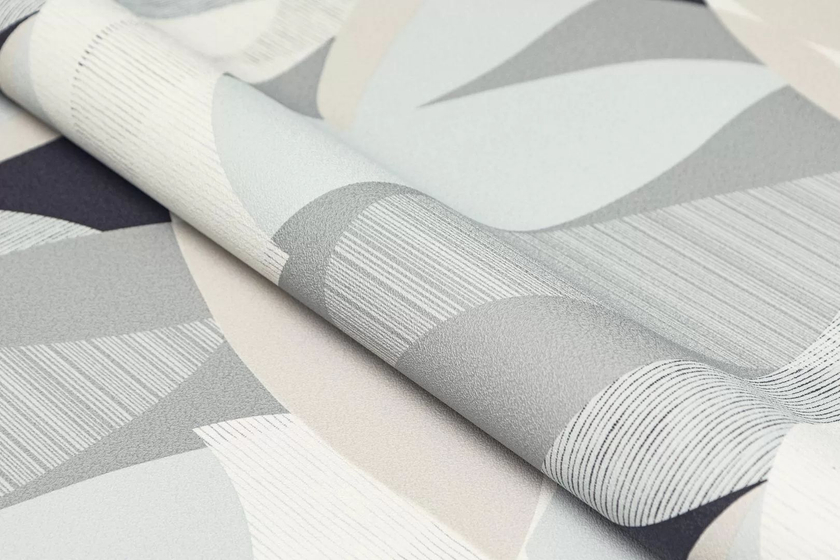 KM8508 Обои виниловые на флизелиновой основе Шафран мотив, черный листья Kerama Marazzi