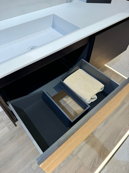 Комплект Fly 140 см (тумба 2 ящика 70см, шпон Coffee Oak+раковина) Fl.060.140.70.W07+TS110.140.HKS