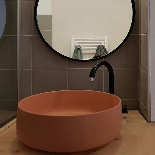 Раковина ARTCERAM, COGNAC настольная Ø 42 см, цвет arancio cammeo, COL001 13 00