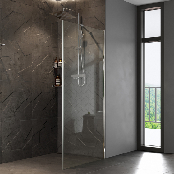 Душевая перегородка Wasserkraft Aller 10H07-RP90 Fixed, 900x2000 мм, 8мм, WasserSchutz, серебристый профиль