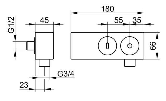 Подвод воды с держателем для ручного душа Keuco, Хром, 59993 010000, для шланга СПА,