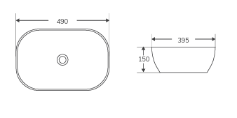 Раковина на столешницу Aquore Evea 49 (490х395х150) белая, LT-2143