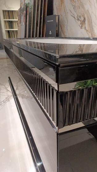 Ванна Oasis Academy 1890x890x660 Lac.Ribbed Black/Chrome/Marmo Nero Marquinia