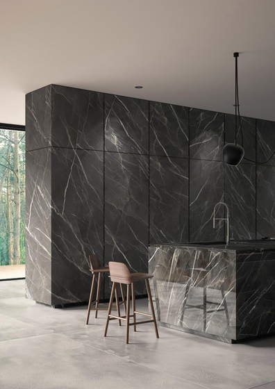 Calacatta Black Bocciardato керамогранит 5.6 мм Laminam 120х300