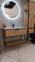 Тумба с керамической раковиной Burgbad Vry, 93 см, Urban oak decor F6020, (SGUJ093)