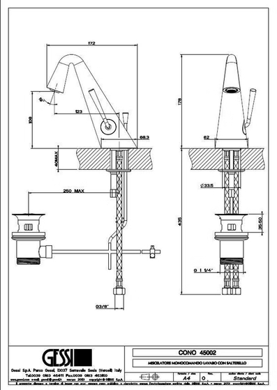 45002 031 Смеситель Cono д/раковины,  хром