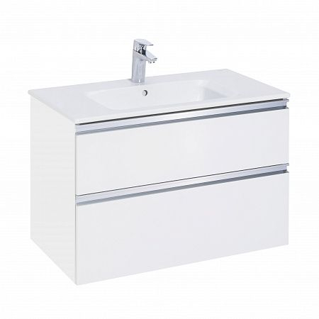 Тумба с раковиной Roca The Gap 80 см, белый глянец (7.8575.5.180.6+ 7.3279.9.C00.0)