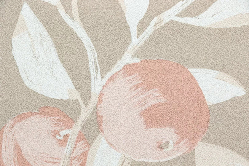 KM8502 Обои виниловые на флизелиновой основе Шафран мотив, бежевый, апельсины Kerama Marazzi