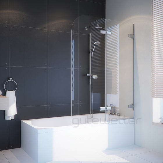 Штора на ванну Trend Pearl TPLGV-862B (110х160) стекло 6мм,прозрачное,петли хром с права