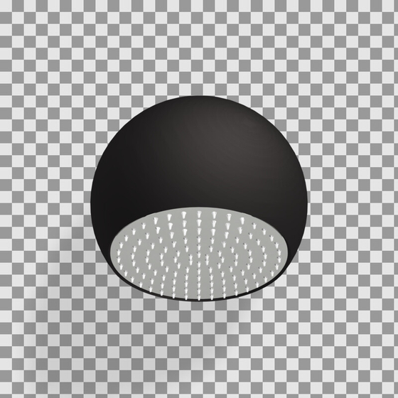 F2340CRN Верхний душ-сфера D=200 мм,настенный, Chrome/Black