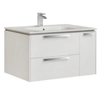 Тумба с раковиной Roca Lago 80 см, белый глянец (7857296806+732799C000)