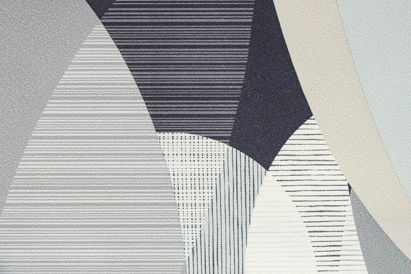 KM8508 Обои виниловые на флизелиновой основе Шафран мотив, черный листья Kerama Marazzi