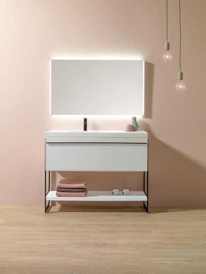 Комплект Krion Nest 1200(тумба 100242989 бел.+ консоль 100243175 черная +столешница 100276108)