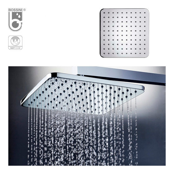 Душевая стойка BOSSINI COSMO L10103.073 с термостатом, верхний душ, черный матовый (073)