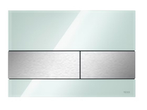 9240804 TECE Square Стеклянная панель смыва унитаза, цвет панели мятный зеленый, цвет клавиш нержавеющая сталь, сатин