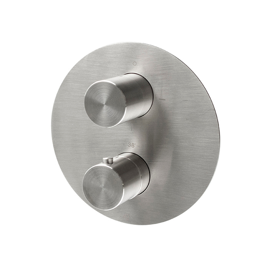 100343437 Noken Round Inox Наружная часть термостатического смесителя, с внутренними элементами, полированная нержавеющая сталь