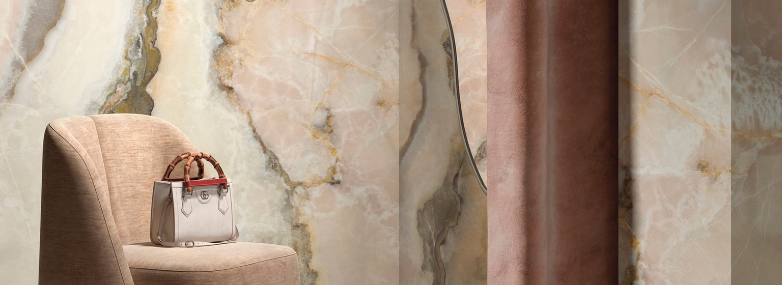 Onice Rosa Polished 6 mm керамогранит Maxfine 150х300