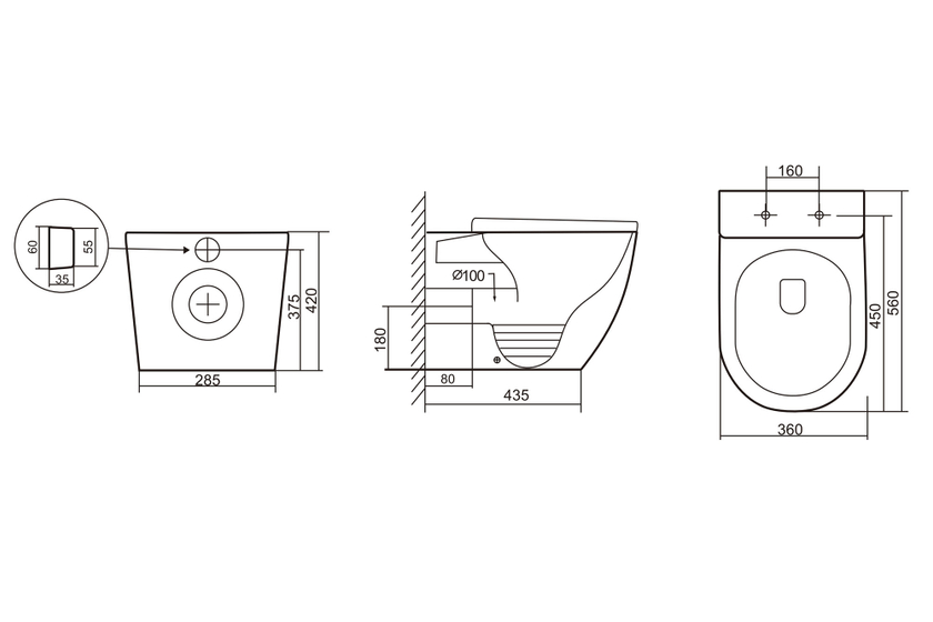 Унитаз ABBER Bequem AC1111 приставной белый, безободковый