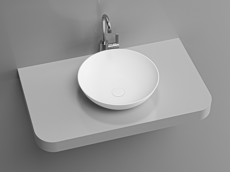 Раковина DA-1001-A на столешницу (430х430х140) Solid Surface, белая