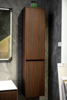 Пенал Brenta Fly 35х25х150 см, 2 двери, правый, W10 Dark walnut, фрезеровка F12