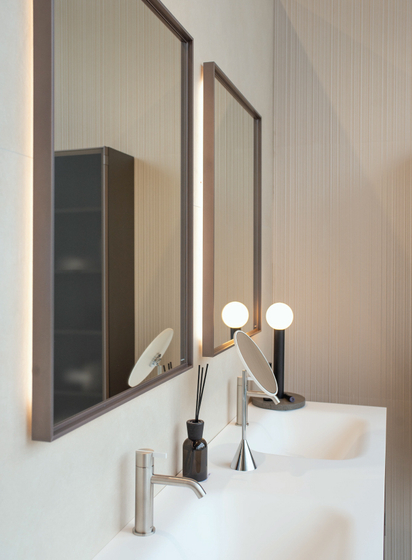 Тумба Antoniolupi Bespoke 1800x500x540 мм Skin cenere/Zirconio/Bronze acid glass, столешница Moodlight, раковина SEGNO