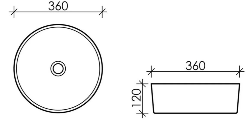 Раковина HA334MW (360х120) на столешницу,белая матовая