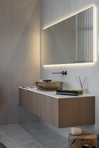 Тумба AL Binario 1890 мм, цвет Rovere evaporato, столешница Flumood, раковина Colormood