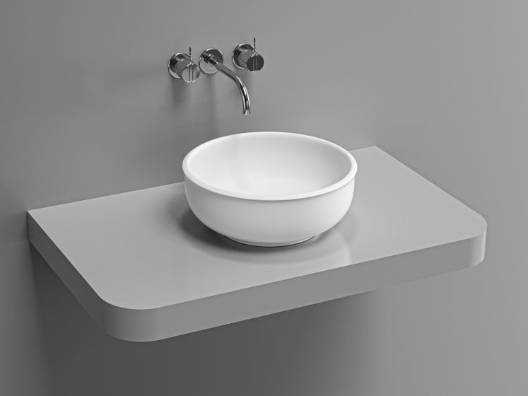 Раковина DA-2100-1 на столешницу (390х390х150) Solid Surface, белая