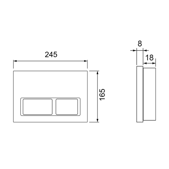S401201 TECEspring Base, Комплект с панелью смыва с прямоугольными кнопками, хром глянцевый