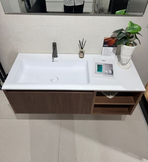 Комплект мебели Salini Domino, 120 см, шпон Орех Американский Onda Plus, подсветка, коврик