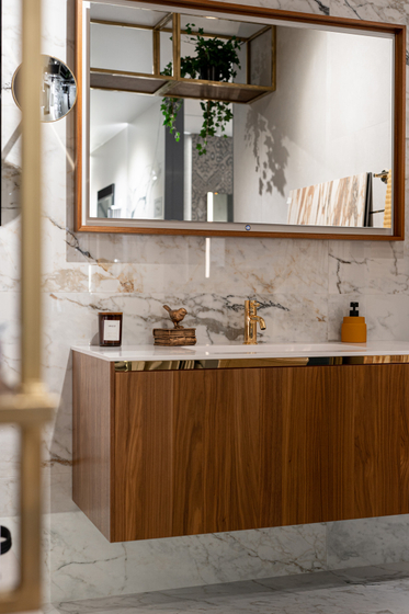 Тумба с раковиной Oasis Eden 1200x525x500 мм Walnut/Oro