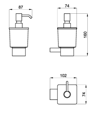 100289248 Noken Urban C дозатор настенный, brushed titanium