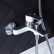 Смеситель для ванны и душа Damixa Origin Elegance, хром/белый, 841000000