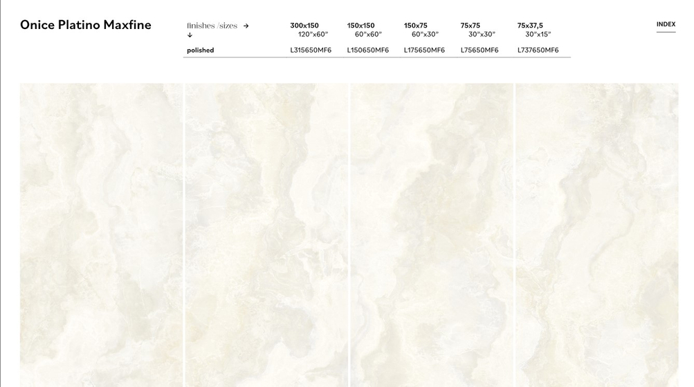 Onice Platino Polished 6 mm 150x300 Maxfine 150х300